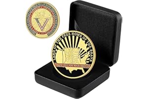 LULUCIRCLE Challenge Coin, Thank You for Your Service, Veteran Challenge Coins, Coins for Collectors, Military Commemorative Coin with Display Box, Veteran Gifts