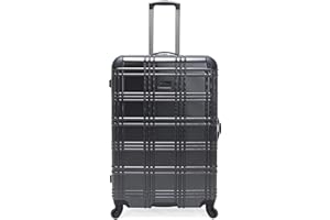 Ben Sherman Nottingham Lightweight Hardside 4-Wheel Spinner Travel Luggage, Charcoal, 28-Inch Checked