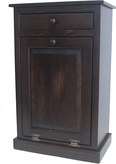 Amazon Com Pine Tilt Out Trash Bin Kono With Glaze Home Kitchen