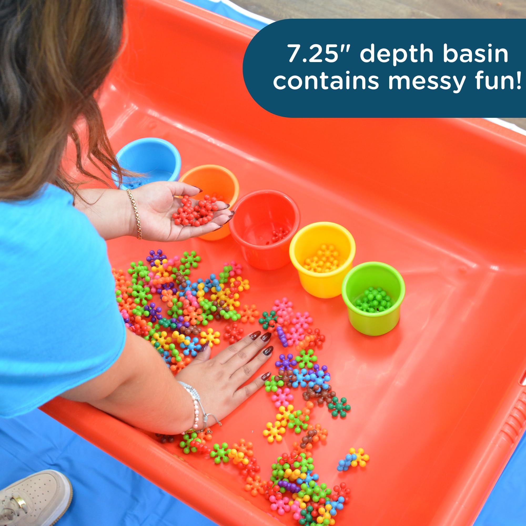 Children's Factory Medium Sensory Table – 24″ Height, Sandbox, Water Table for Kids, Red