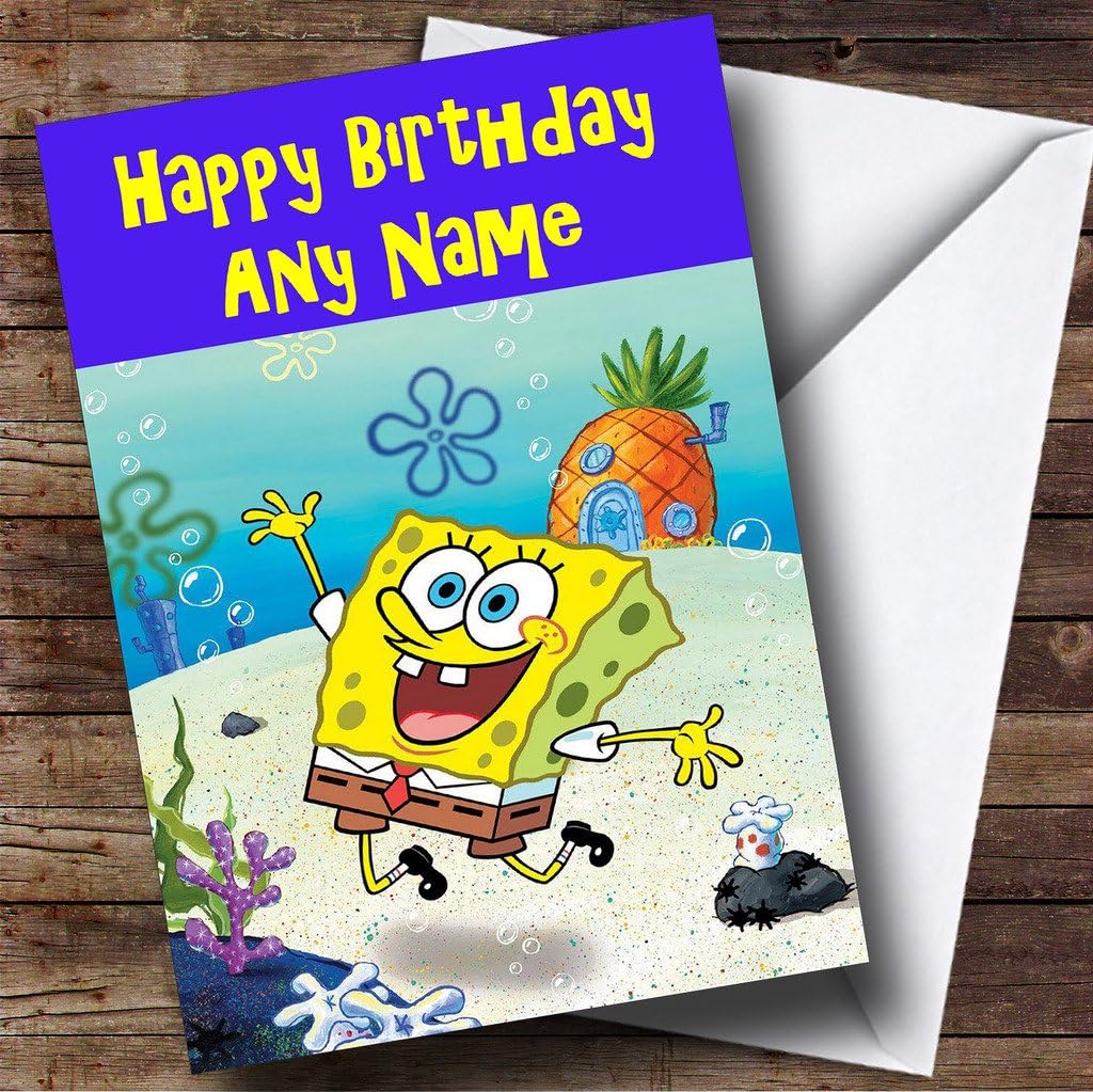 Personalised Spongebob Squarepants Birthday Card