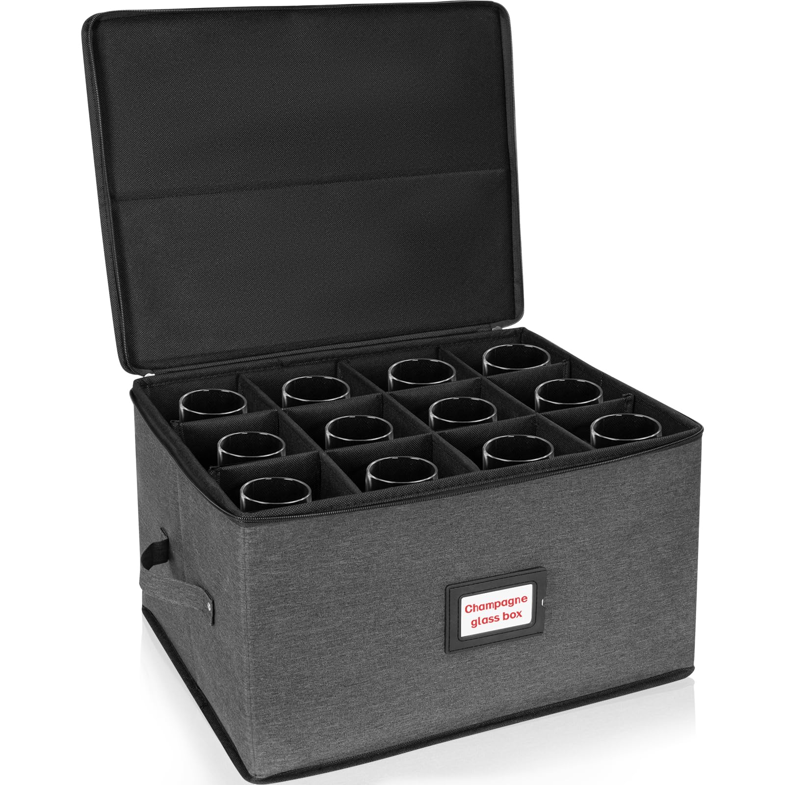 Photo 1 of ANILD Stemware Storage Case, Hard Shell Stemware Storage Container, Wine Glass Storage Box Containers for Champagne Flute Glassware or Crystal, Ideal for Kitchen Organizing and Moving Supplies