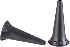 HEALTHSMART BV Medical Piccolight Pocket Otoscope, Disposable Ear Specula, 2.5 mm, Black, 100 Count