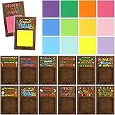 Motipuns Teacher Appreciation Gifts Sticky Note Holder for Teacher's Day Thank You Gifts Bulk Sticky Note Pad Holder Notes OPP Bags for Coworker Employee(Dark Color,36 Pcs)