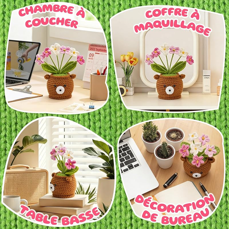 Regalos florales de ganchillo para mamá