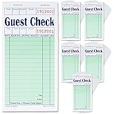 [5000] Gorilla Supply Guest Check Book 3.4" x 6.73" Server Notepads Order Pad for Waiter and Waitress, Bond Single Part Perforated Checks, Green, 5000 (5 pkg x 100 Checks x 10 Books)