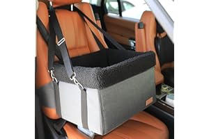 Apollo Walker Dog Car Seats Dog Booster Seat with Removable Fleece Liner Foldable Design for Small Pets (Grey)