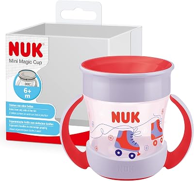 NUK Mini Magic Cup Sippy Cup 360° Anti-Spill 6+ Months Red Rollerskates
