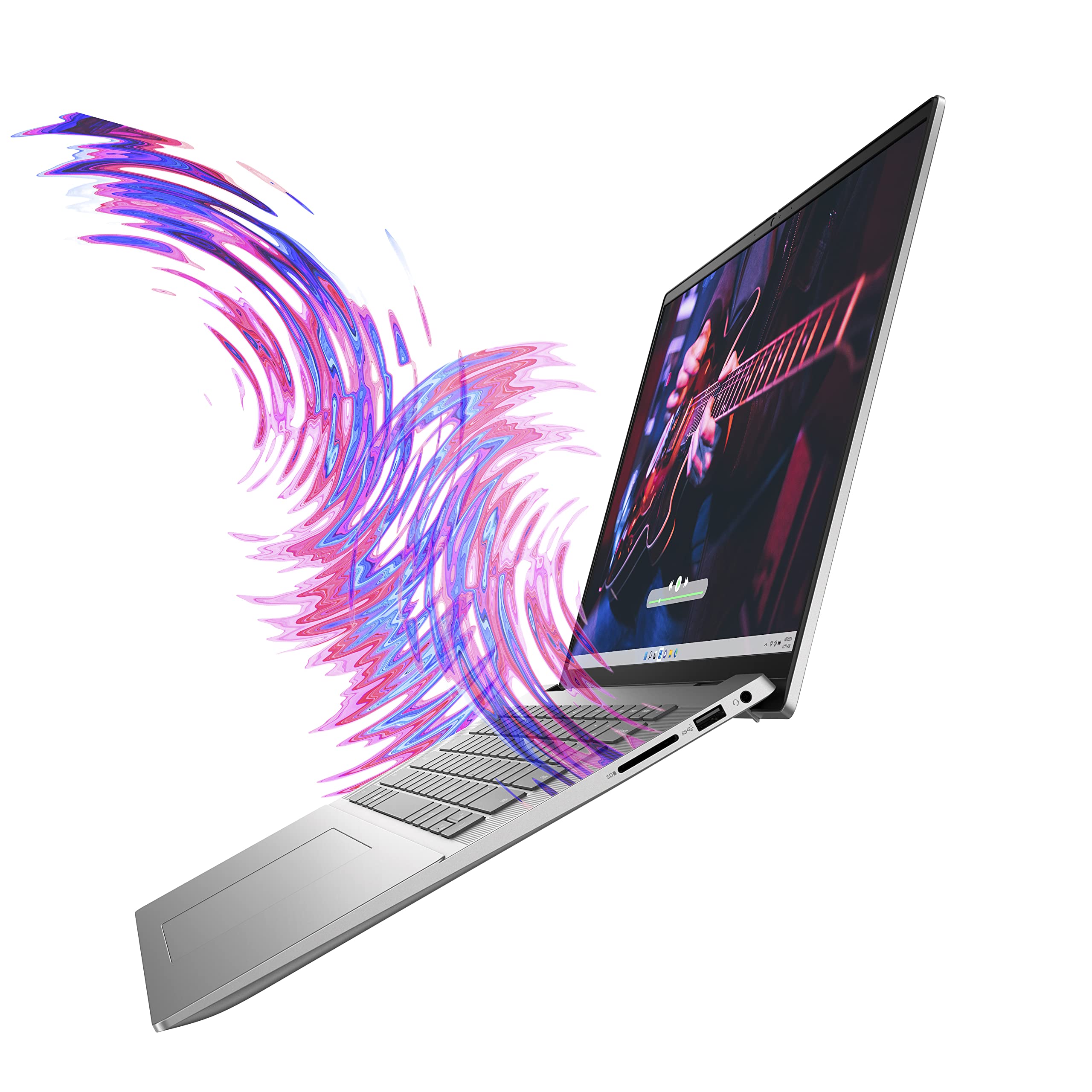 Dell Inspiron 16 5635 Laptop, 16 Inch 16:10 FHD+ Display, AMD Ryzen 5 7530U, 16 GB RAM, 512 GB SSD, AMD Radeon Graphics, Windows 11 Home Plus, Fingerprint Reader, QWERTZ Keyboard, Silver