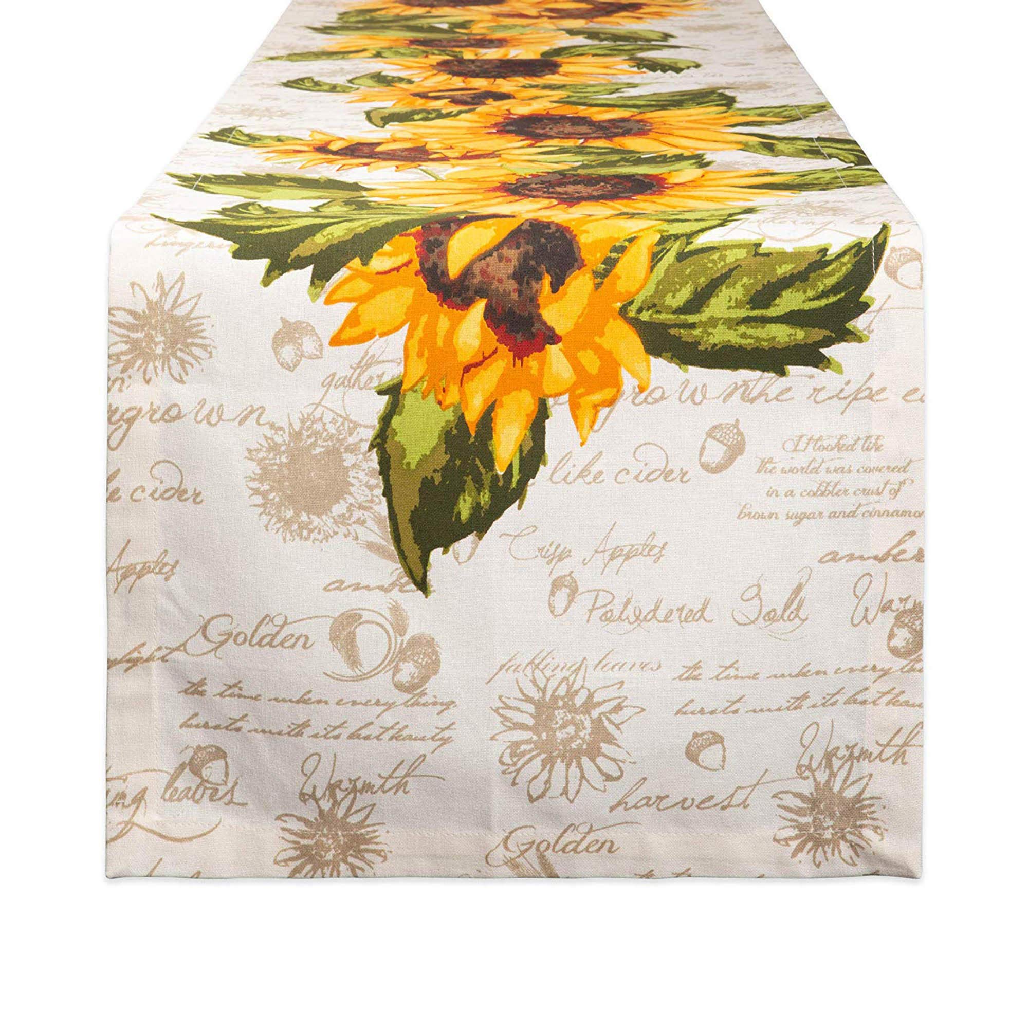DII Table Top Décor Collection Spring & Summer Table Runner, 14x108, Rustic Sunflowers Print — image 1