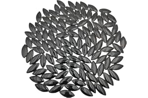 BTMIEY 1.1LB Ceramic Petal Mosaic Tiles for DIY Crafts,1.33"x 0.58"Willow Leaves Mosaic Tile Pieces for Mosaic Making Kits Art Projects Home and Outdoor Decoration (Black)