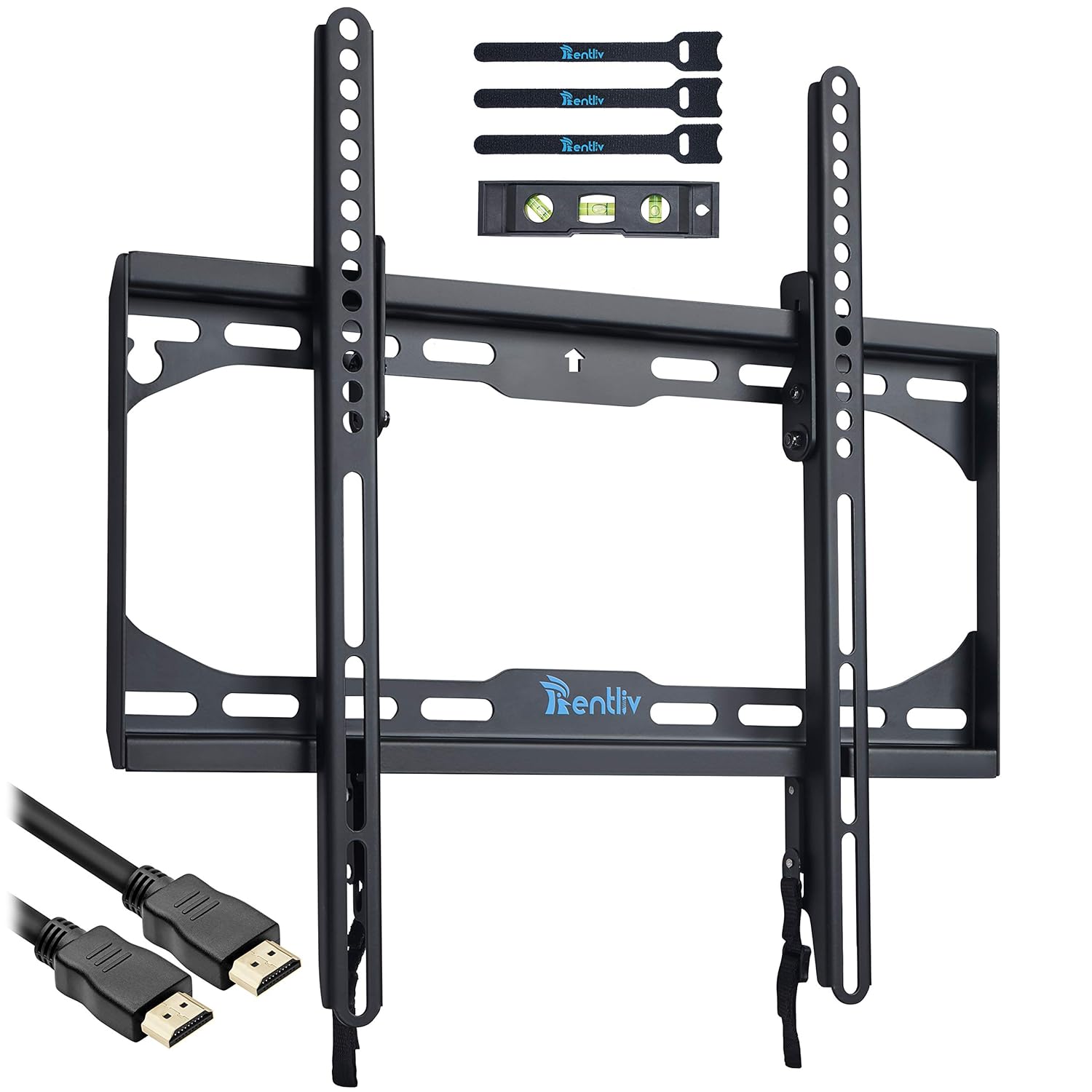 Rentliv Tv Wall Mount Tilting Bracket Low Profile For Most 23 55 Inch Tvs Up To Vesa 400 X 400 Mm And 110 Lbs Weight Capacity Fits 16 Wood Studs