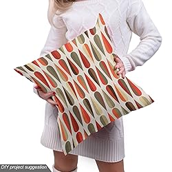 Ambesonne Retro Fabric by The Yard Sixties and