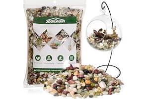 Jowlawn 5lb Mixed Color Jade Rocks - Aquarium Gravel, Gravel for Fish Tank, Natural Polished Decorative Gravel, Decorative Pebbles Top Dressing for Planters, Potted Plants, Succulents, Cactus