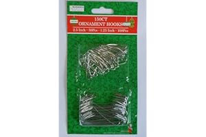 Good Old Values Silver and Green Ornament Hooks Pack of 150 (150, Silver)