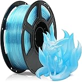 FLASHFORGE Translucent Glitter PLA Mermaid Tears Filament, Shiny Sparkling Gradient 3D Printer Filament, Fast Color Change Between Pale Blue and Light Blue, Adjustable Transparency