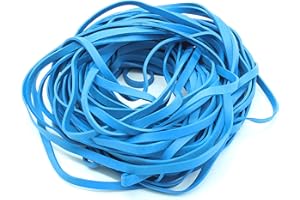 PLATINUM RUBBER Garbage Trash Can Rubber Bands Blue Large Size 17" Inch Rubberbands Kitchen Compactor Tote Bin 55-65 Gallon 95 96-100 Gal Toter Oversize Big bag liner holder, 55 Drums Litter Pails Buckets (10-PACK)