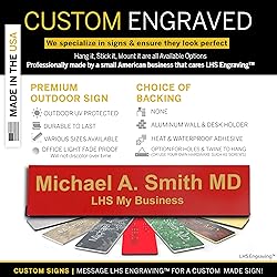 Engraved Name Plates for Door Sign Personalized Red