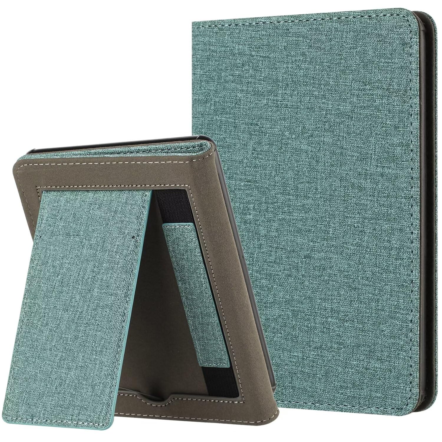 Photo 1 of MonsDirect Case for New 6" Kindle 11th Generation 2024/2022 Release, PU Leather Stand Hard Cover with Auto Wake/Sleep with Hand Strap & Card Slot for Kindle 11th Gen 2024 E-Reader, Pine Green