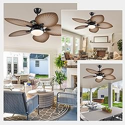 Wiviniya Tropical Ceiling Fans with Lights, 52 Inch