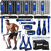 Ayombo Pilates Equipment, Heavy Duty Pilates Bar Kit with Resistance Bands, Portable Gym Adjustable Exercise Bands, Home Squat Training, Arm, Abs, Waist, Chest Strength Workout Equipment for Men