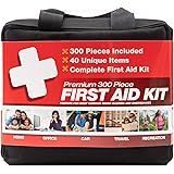 M2 BASICS 300 Piece (40 Unique Items) First Aid Kit | Premium Emergency Kits | Home, Camping, Car, Office, Travel, Vehicle, S