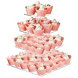 Cupcake Stand, 4 Tier Square Acrylic Cupcake
