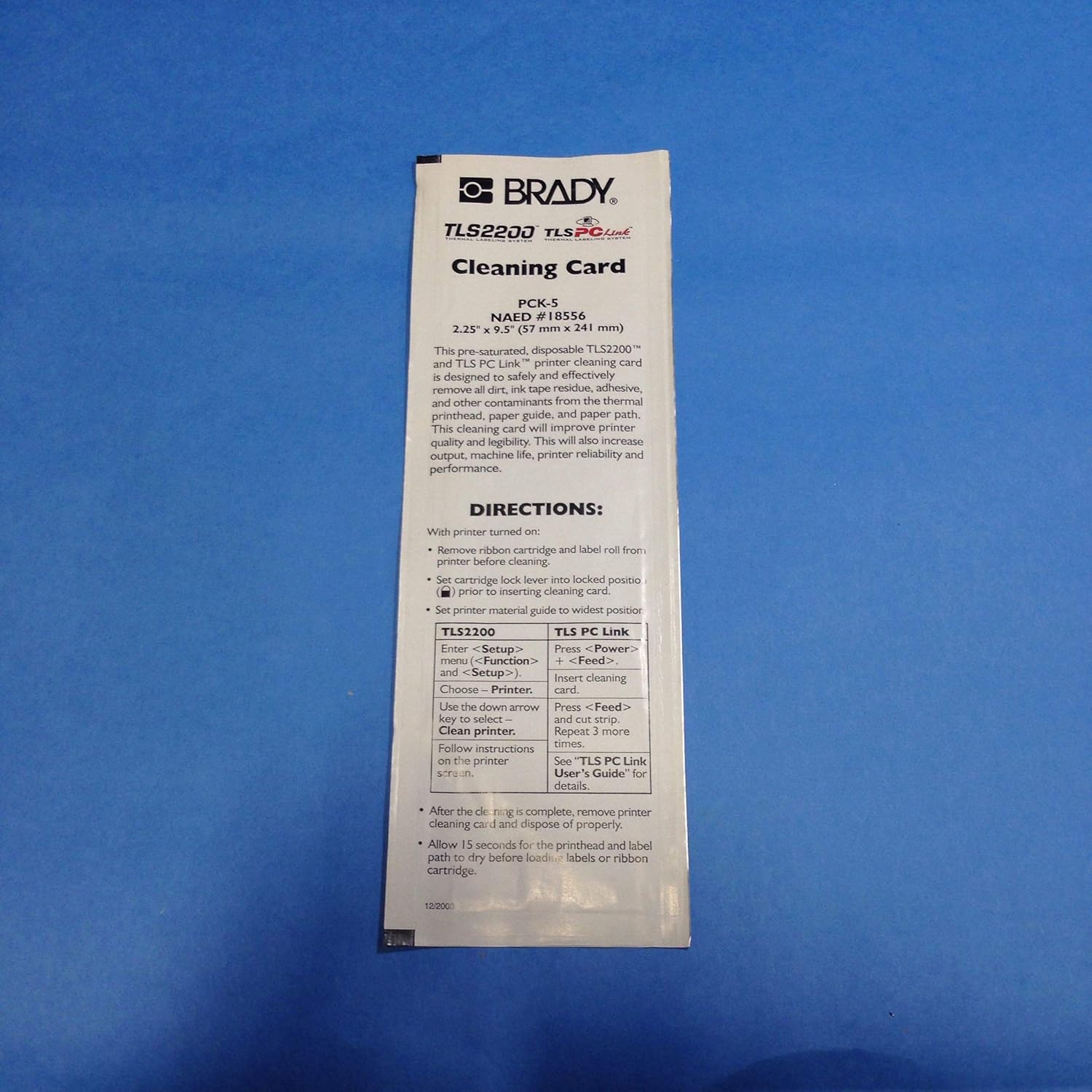 Black Brady PCK5 TLS 2200 and BMP61 Label Printers Accessory Cleaning Kit tillescenter