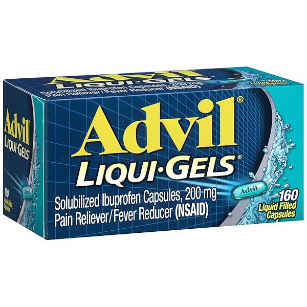 ADVIL LIQUI-GELS PAIN RELIEVER AND FEVER REDUCER, PAIN MEDICINE FOR ADULTS WITH IBUPROFEN 200MG FOR HEADACHE, BACKACHE, MENSTRUAL PAIN AND JOINT PAIN RELIEF – 160 LIQUID FILLED CAPSULES
