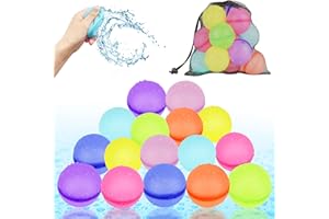 Yivsen Stronger Magnets Flexible Reusable Water Balloons (16Pack 8 Colors), Self-Sealing Quick Fill Magnetic Water Balloon for Kids/Adults, Summer Water Pool Beach Outdoor Activities Games Toy