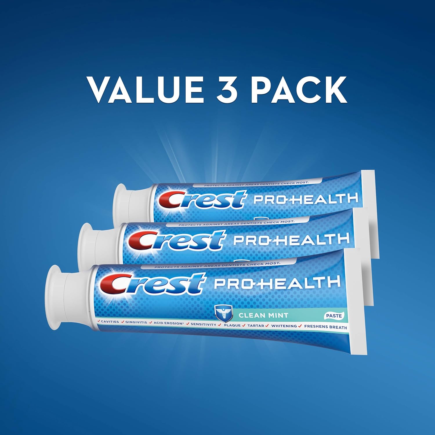 Crest Pro-Health Smooth Formula Toothpaste, Clean Mint, 4.6 oz, 3 Count : Beauty