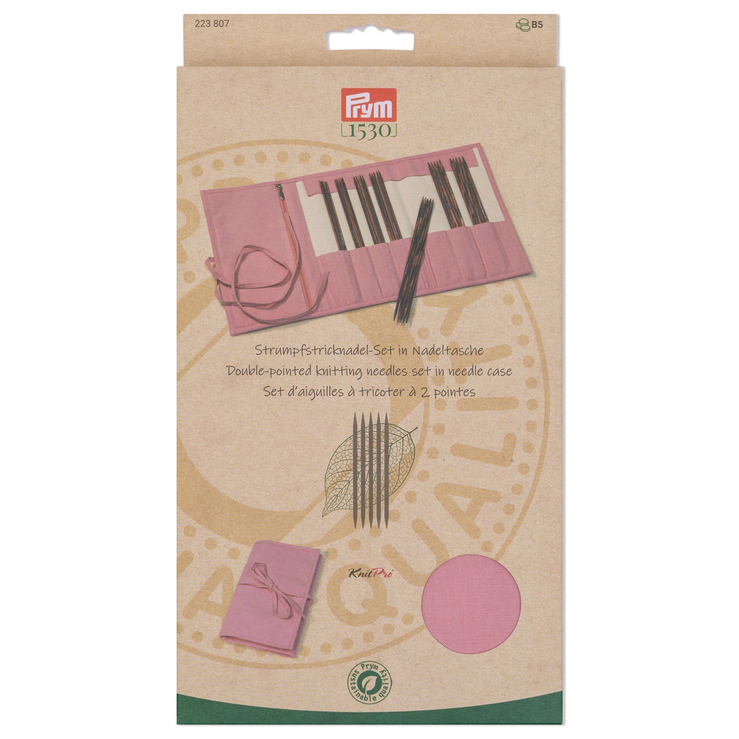 Prym 223807 Socking Knitting Needle Set Natural Rose 2-4.5