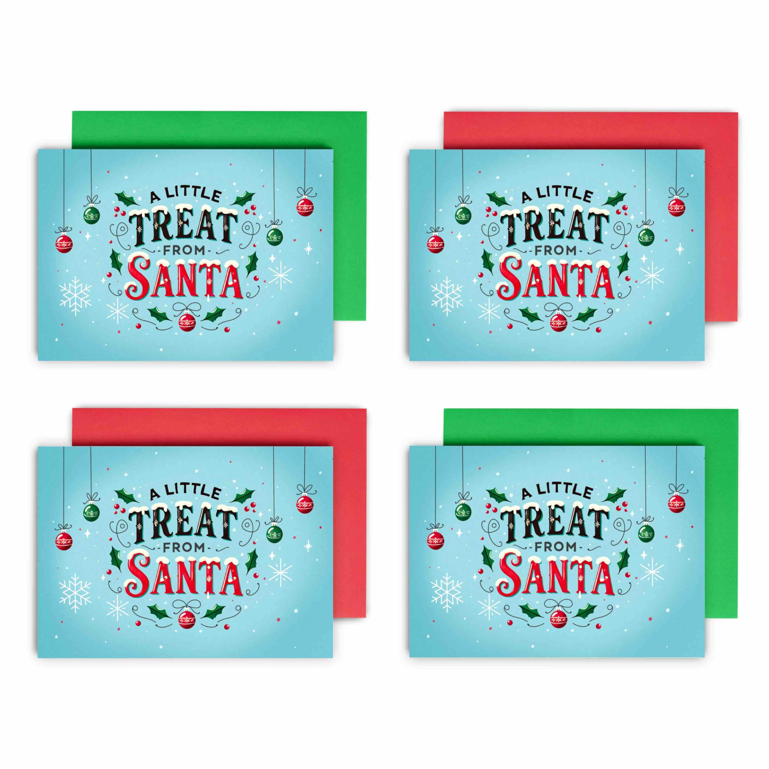 Huxters Christmas Money Christmas Card Pack of 4 Pack Contains Festive Santa Design - Universal Wallet for Cash Voucher and Voucher on Display Card A6 Size