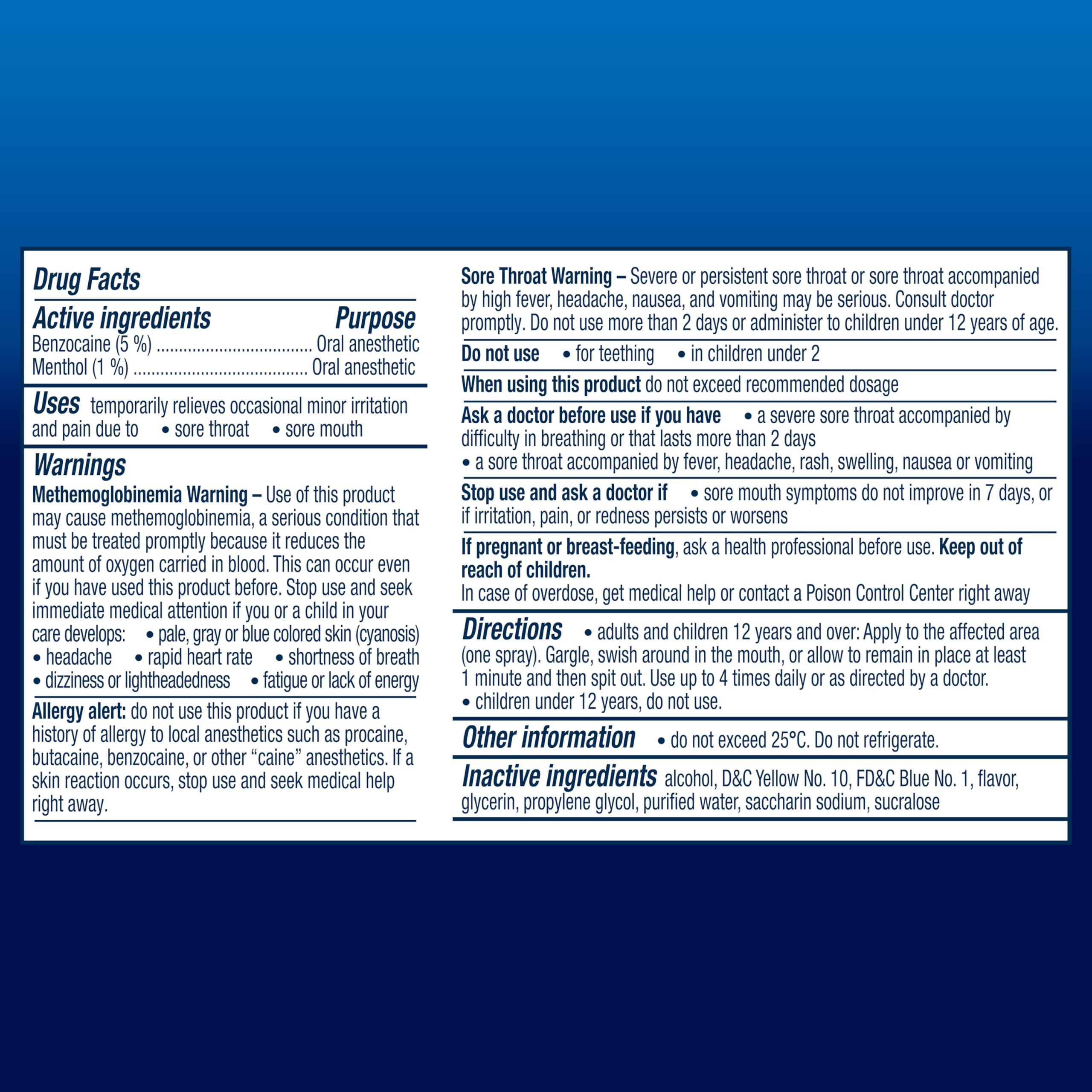 Vicks VapoCOOL Sore Throat Spray, Powerful Sore Throat Numbing Relief, Soothes Throat Pain, Fast-Acting, with Benzocaine & Menthol - Oral Anesthetics, Winterfrost Flavor, 6 FL OZ