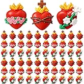 Amyhill 60 Pcs Sacred Heart of Jesus Set Decor, Immaculate & Chaste Heart Catholic Gifts for Women Men Faith Gifts for Xmas