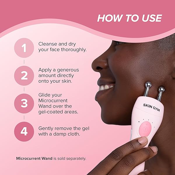 SKIN GYM MICROCURRENT CONDUCTIVE GEL FOR FACE & BODY, HYDRATING GEL FOR MICROCURRENT DEVICES, ENHANCES SKIN COMFORT & SKINCARE PERFORMANCE, 2.7 OZ