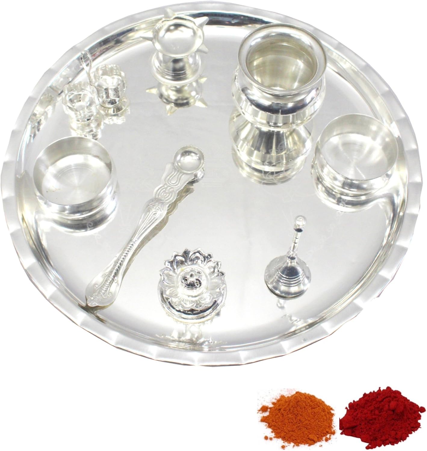 Indian Traditional Decorative Pooja thali Beautiful Lakshmi Festival Ethnic Gift for her/Kankavati/Diwali/Indian Handicraft/Home/Temple/Office/Wedding Gift/Bulk Gift. GS01