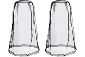 AMBARI Mosquito Head Net Mesh, Bug Net for Head Mosquito Face Net for Outdoor Hiking Camping Fishing Mosquito and Insert Protection (2 Pack Black)