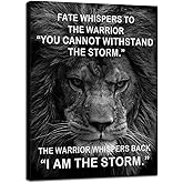 WYJZDZQ8 Motivational Canvas Office Wall Art Lion Inspirational Picture Animal Print Poster Painting Modern Inspiring Artwork Living Room Bedroom Office Decor Frame Ready to Hang[18" W x 24" H]