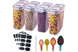 Cyrico Cereal Containers Storage Set, Large Cereal Storage Container 4 Pieces Kitchen Pantry Organization and Airtight Food C