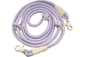LUCPAWZ 8.5ft Multifunctional Hands Free Nylon Rope Waist Dog Leash, Adjustable Shoulder Crossbody Walking Lead