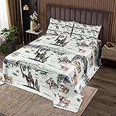Western Cowboy Bedspread Twin Size,Vintage Southwest Style Comforter Set Desert Cactus Cow Horse Animals Bedding Quilt for Kids Boys Girls Adult Room Decor,Grey Brown White Coverlet Set 2Pcs