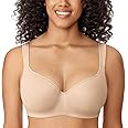 DELIMIRA Women's Balconette Bra Plus Size Full Coverage Tshirt Seamless Underwire Bras Back Smoothing