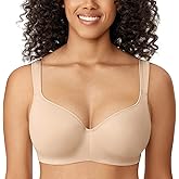 DELIMIRA Women's Balconette Bra Full Coverage Plus Size Tshirt Underwire Back Smoothing Seamless Bras