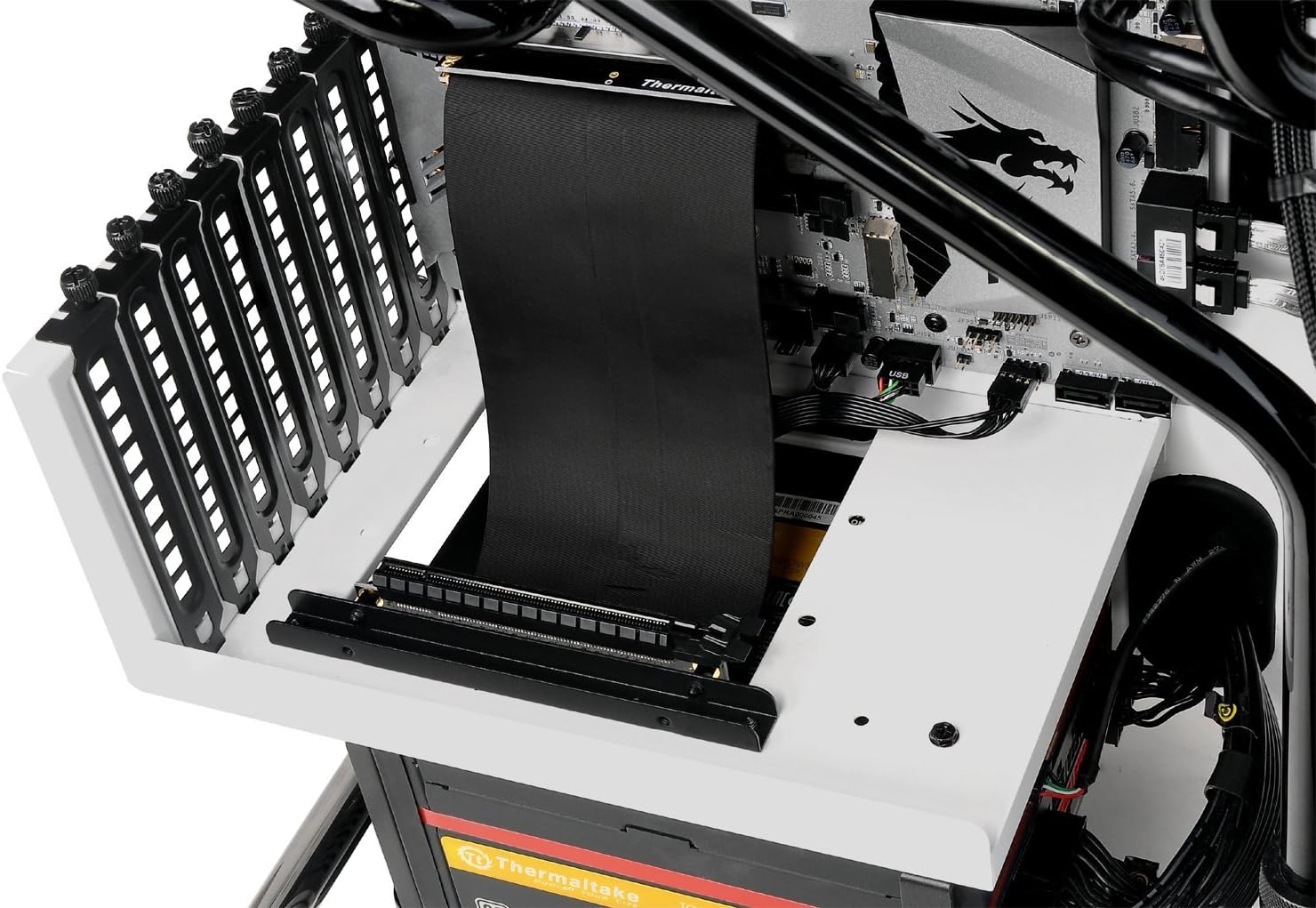 Thermaltake TT Gaming PCI-E x16 3.0 Black Extender Riser Cable 200mm AC-053-CN1OTN-C1: Computers & Accessories