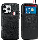 WPCase Wallet Phone Case for iPhone 16 Pro Max Case with Card Holder for Men Women, Black Leather Protective Cover for iPhone 16 Pro Max Case with Wallet