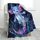 Jekeno Axolotl Gifts Blanket for Women Mom Girls Sister Friends Birthday Christmas Valentines Ideas Presents Decor Home Bedroom Living Room Couch Sofa Kids Teen Adults Soft Cozy Flannel Throw 50"x60"