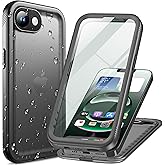 Cozycase TOP Military Protective IP68 Waterproof Case for iPhone 16e Heavy Duty 360 Shockproof Full Body with Screen Camera Protector Double Dustproof Hard Tough 16 E Front Back Cover Black