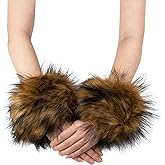 Modelshow Plush Fluffy Imitation Faux Fox Fur Bracelet Wristband Sleeve Ring Cuffs Warmer
