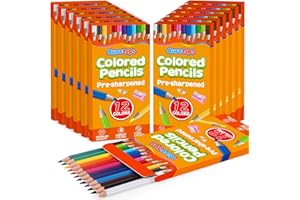 AuroTops 12 Pack Colored Pencils,144 Count Pre-Sharpened Colored Pencils Bulk,12 Color Pencil for Classroom Prizes Gifts,Back to School Supplies,Coloring Pencil Art Supplies for Kids